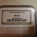 1938-D Five Cent Buffalo Nickel NGC Certified MS 66 Denver Mint
