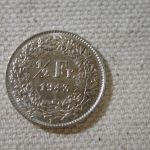 1943B Swiss 1/2F K23 Uncirculated