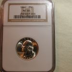 1944 25C Washington Quarter NGC MS66 Blazing Bright White