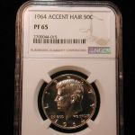 1964 Accent Hair 50 Cent Kennedy Half Dollar NGC PF 65