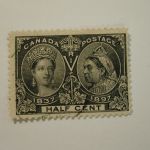 CANADA #50 Stamp – Half Cent Used Lightly Hinged