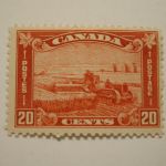 Stamps Canada #175 20 Cent – Brown Red L/H -Mint – Harvesting Wheat of 1930