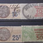 France 8 Revenue Stamps Cancelled