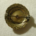 Antique button brooch faux coral seed pearl