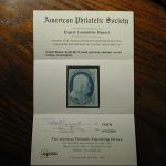USA – Scott #9 – 1 Cent Blue Benjamin Franklin No Gum 1852 APS Expertized