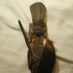 African Wood Statues Vintage Hand Carved Warriors