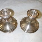 Antique Gorham Sterling Silver Birmingham hallmark candlestick holders 3 1/2