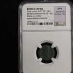 Constantius II, AD 337-361 BI Half-Centenionalis NGC XF soldier spears falle...