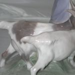 Royal Copenhagen #694 Girl with Goats 9 1/2 inches tall