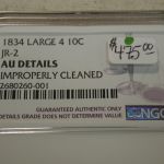 1834 Large 4 Liberty Dime JR-2 NGC AU DETAILS