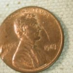 1987  lincoln Cent Memorial  (Error Struck over obv.) Extra Fine