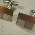Taxco RZ Sterling Multi Metal checkerboard Cufflinks