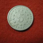 1870 U.S. Shield Nickle Type 5 Cent Very Fine