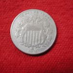 1870 U.S. Shield Nickle Type 5 Cent Very Fine