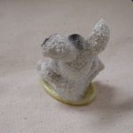 Vintage Japan cute Bunny sugared porcelain single stem vase handpainted