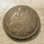 1890 U.S Liberty Seated Dime Variety 4 About Uncirculated