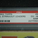 1962 Topps Sandy Koufax strike out leaders # 60 PSA 6 (MK)