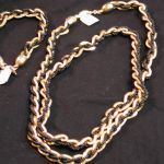 Trifari Twist Black and Gold Necklace 28 inches w Bracelet