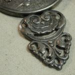 Danish Hans Jensen repousse silver round Purse Mirror w/Beveled glass mirror