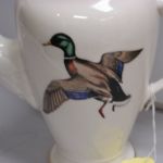 Delano Studio Water Fowl Duck Coffee Pot  Dennis Puleston hand painted