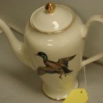 Delano Studio Water Fowl Duck Coffee Pot  Dennis Puleston hand painted