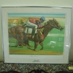 Eddie Arcaro signed Daniel Schwartz limited edition lithograph