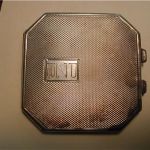 English engine turned herringbone Sterling Silver Octagon Compact JGL Hallmark