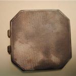 English engine turned herringbone Sterling Silver Octagon Compact JGL Hallmark