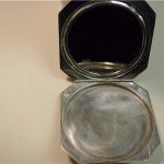 English engine turned herringbone Sterling Silver Octagon Compact JGL Hallmark