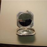 English engine turned herringbone Sterling Silver Octagon Compact JGL Hallmark