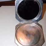 English engine turned herringbone Sterling Silver Octagon Compact JGL Hallmark