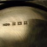 English engine turned herringbone Sterling Silver Octagon Compact JGL Hallmark