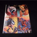 Fleer Ultra "Golden Web." promo sheet: Black Cat, Venom, Hobgoblin, Spider Man.