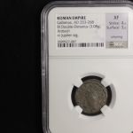 Gallienus AD 253-268 ROMAN EMPIRE NGC XF BI Jupiter Double Denarius Antioch