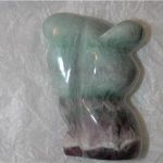 Green & Purple Fluorite Crystal polished three tier sculpture