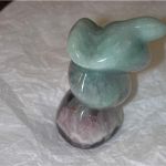 Green & Purple Fluorite Crystal polished three tier sculpture