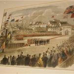 Illustrated London News 1860 Prince of Wales Landing at St. John wood engraving