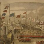 Illustrated London News 1860 Prince of Wales Landing at St. John wood engraving