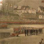 Illustrated London News 1860 Prince of Wales Landing at St. John wood engraving
