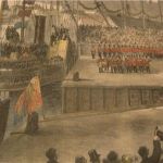 Illustrated London News 1860 Prince of Wales Landing at St. John wood engraving