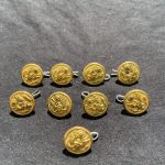 Waterbury Cos Conn. U.S. Military Uniform- 8 Gold Plated Small Buttons Pattern #80730