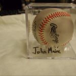 John Maine Autographed Baseball Official OLB3 League in presentation case