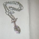 Judith Ripka .925 Smoky Quartz Chain Toggle Charm Enhancer set