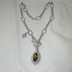 Judith Ripka .925 Smoky Quartz Chain Toggle Charm Enhancer set