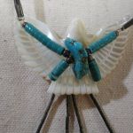 Native American carved MOP Eagle Sterling Liquid Silver Carved MOP Eagle