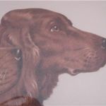 Setters Paul Wood pencil signed Paris Etching Society 1930s matted framed 18x22