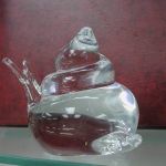 Snail Marcoli Sweden clear Crystal clear swirl Figurine 5" signed numbered B.62