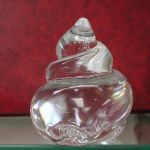 Snail Marcoli Sweden clear Crystal clear swirl Figurine 5" signed numbered B.62