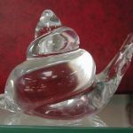 Snail Marcoli Sweden clear Crystal clear swirl Figurine 5" signed numbered B.62
