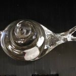 Snail Marcoli Sweden clear Crystal clear swirl Figurine 5" signed numbered B.62